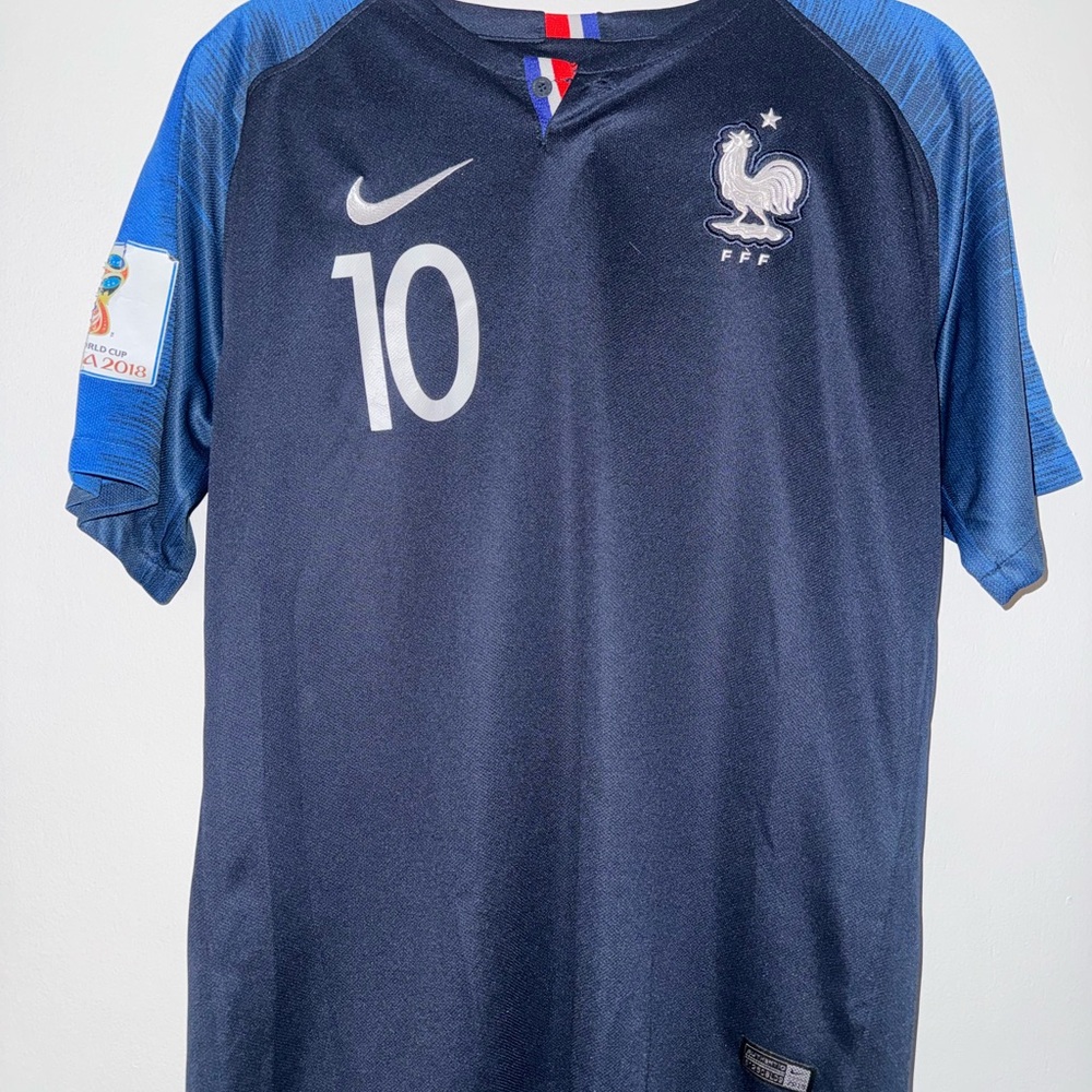 Nike France World Cup Jersey 2018 | Mbappé #10 | Men's Large | FIFA Patch